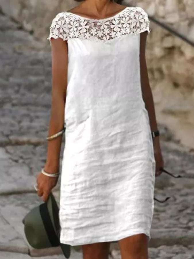 Short Sleeve Lace Casual Dress