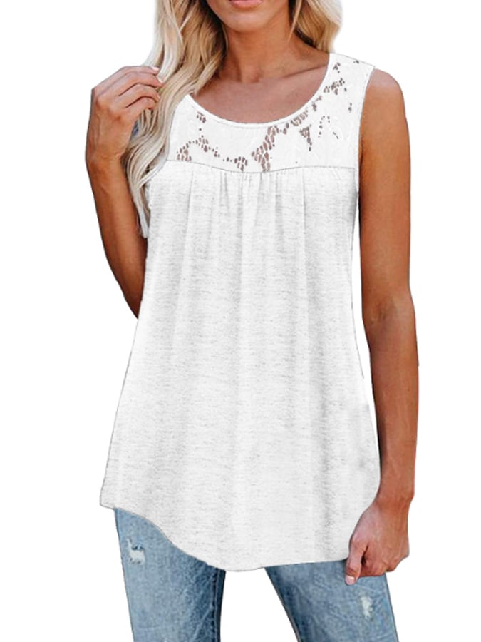 Women's Casual Lace Crew Neck Vest
